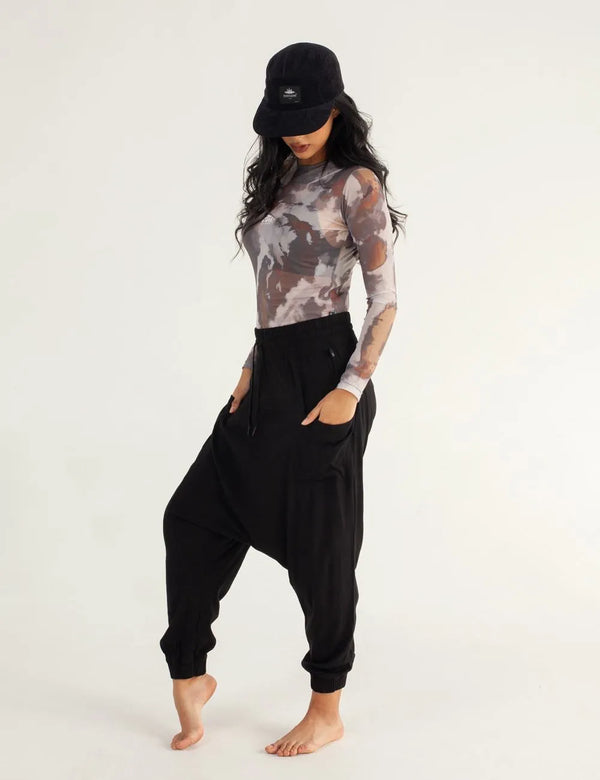 Butterfly Long Sleeve Mesh Military Green Women´s Crop Top