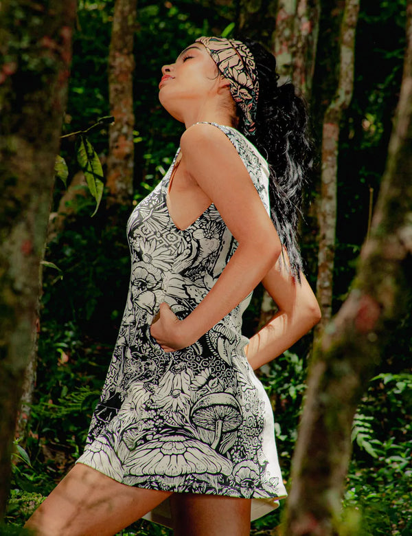 Flora High Neck off white Womens Short Dress