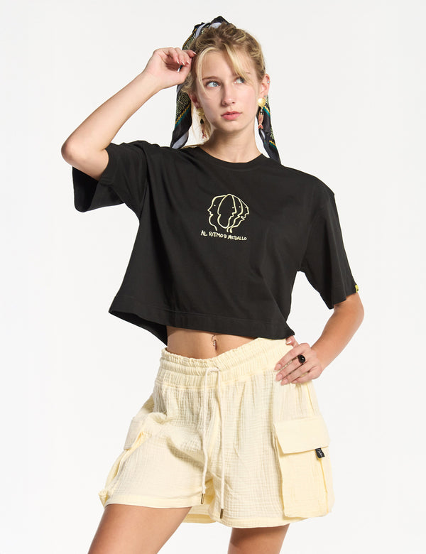 Oversize T-Shirt *Al Ritmo de Medallo* Black Women