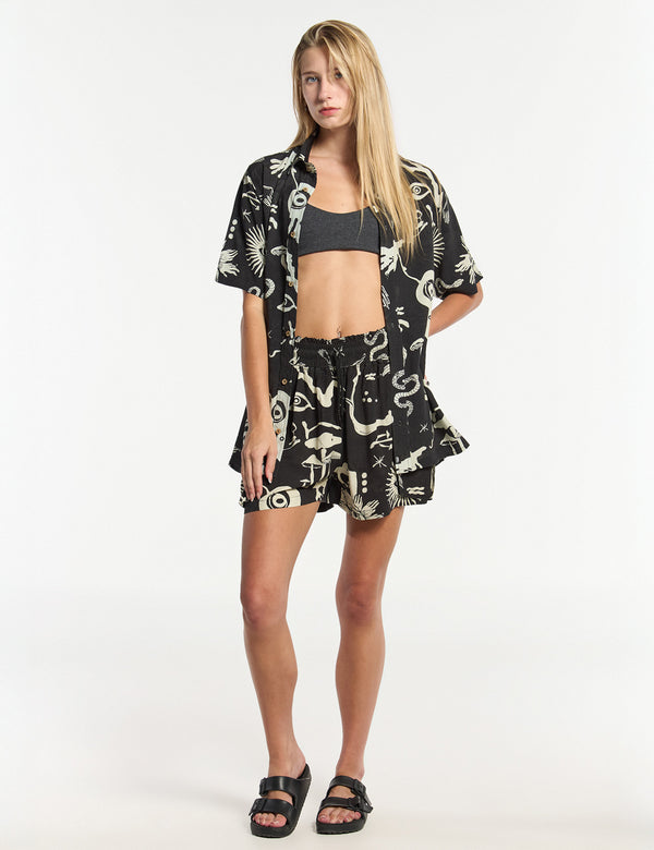 Regular Fit Chacras Shirt Black + Ecru Women's