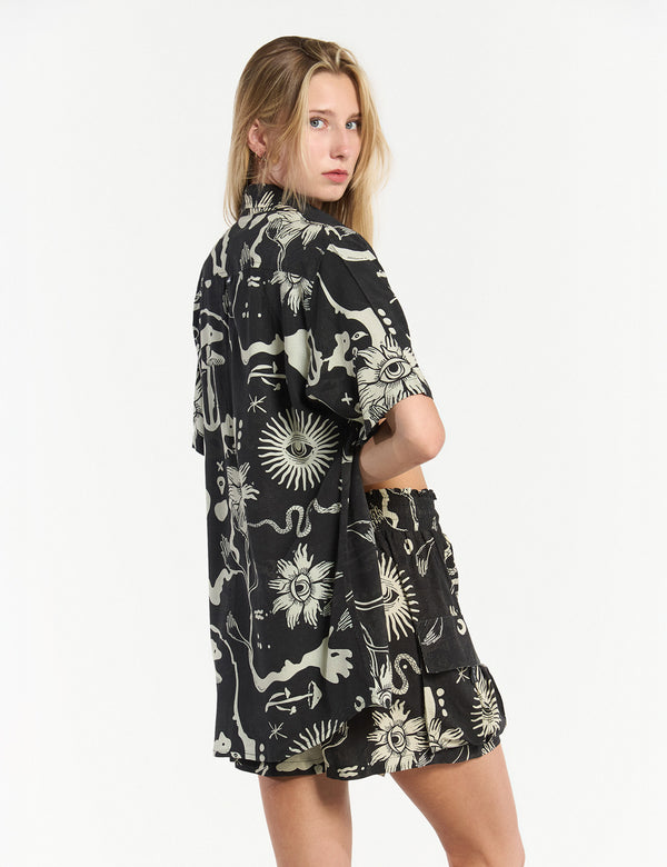 Regular Fit Chacras Shirt Black + Ecru Women's