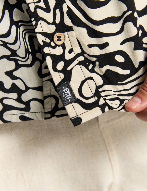 Pareidolia Regular Fit Shirt Black + Ecru Men