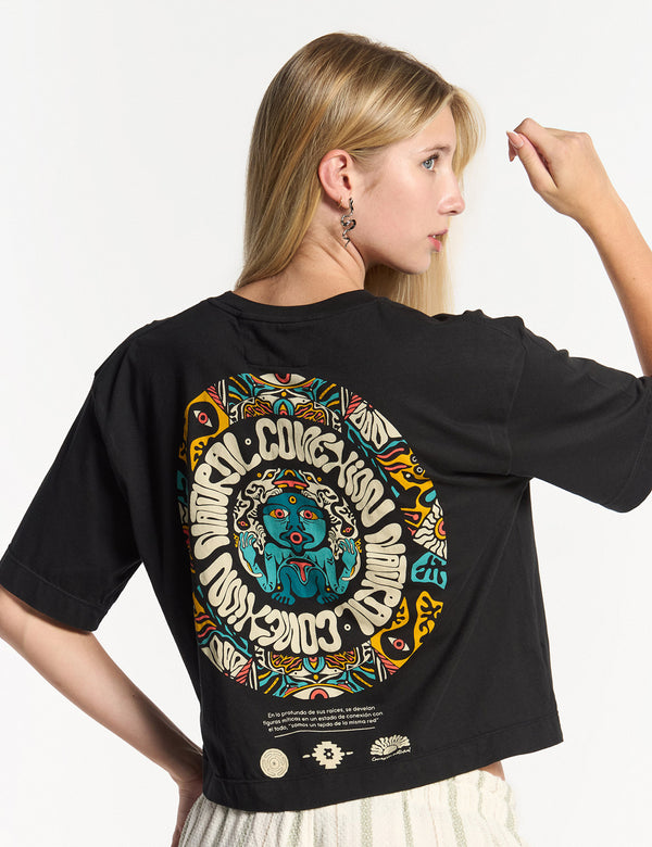 Women's Black Woody Oversize T-Shirt