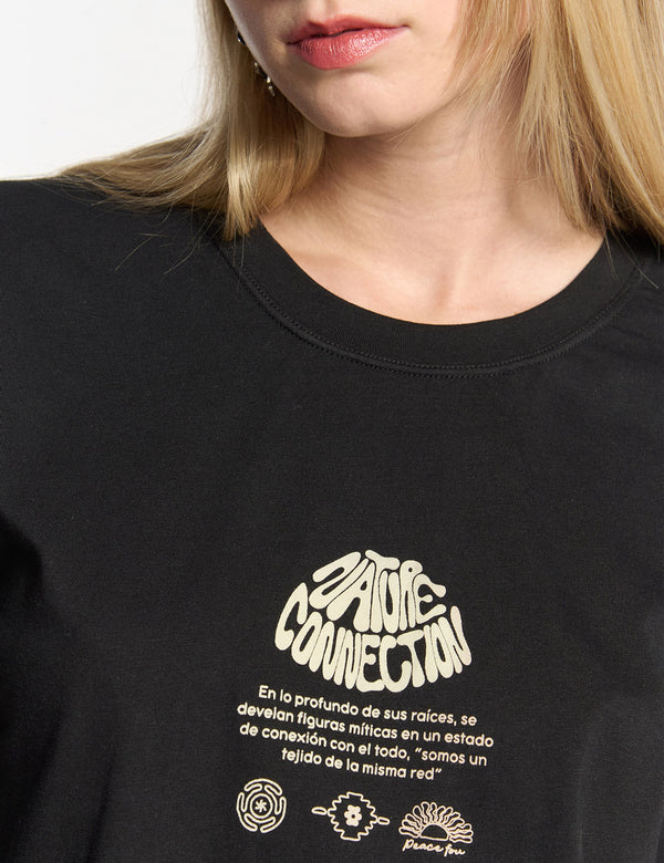 Women's Black Woody Oversize T-Shirt