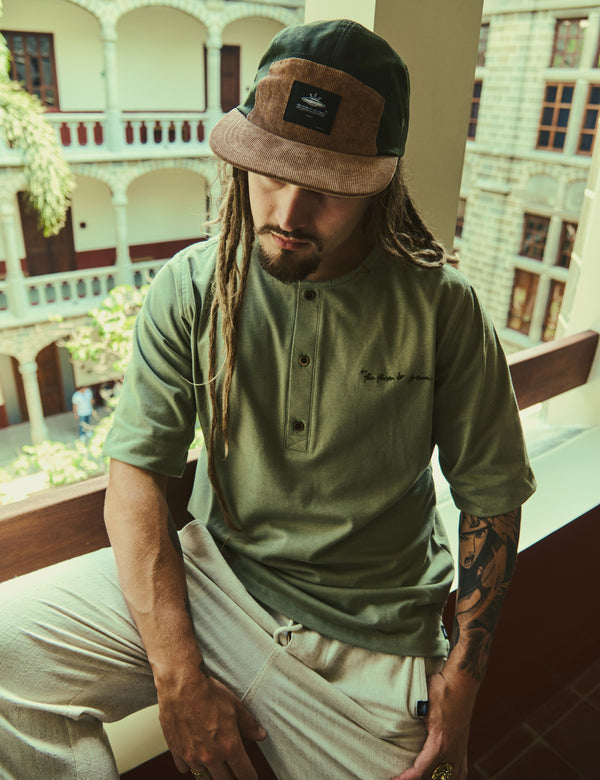 Men's Short Sleeve Sport Collar T-Shirt Mineral Green