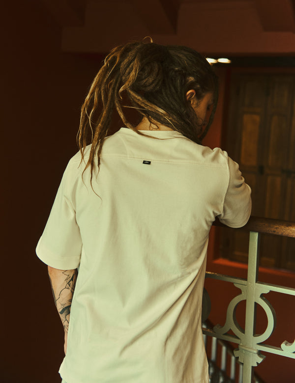 Men's Chalk Short Sleeve Sport Collar T-Shirt