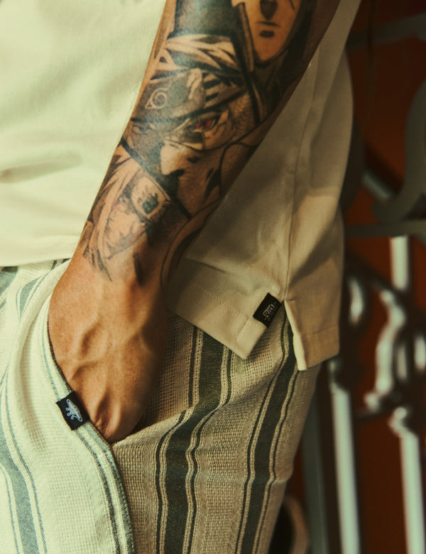 Men's Chalk Short Sleeve Sport Collar T-Shirt