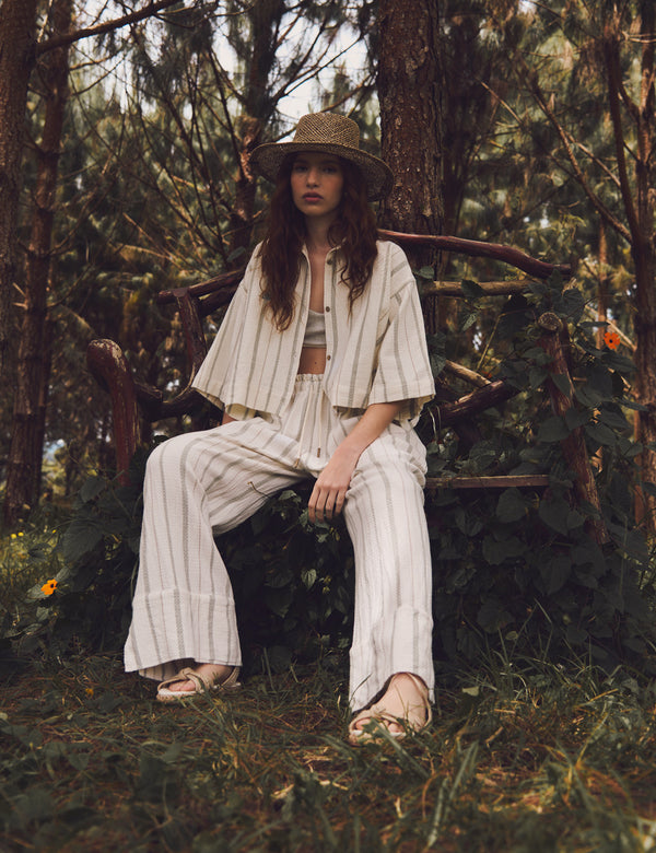 Palazzo Pants Raw Root + Green Women