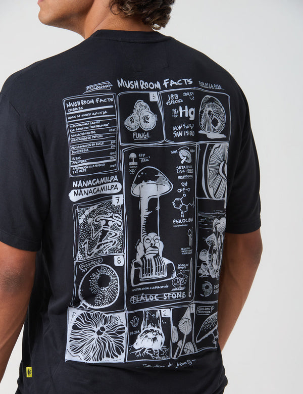 Mushroom Facts Unisex Oversize black T-Shirt