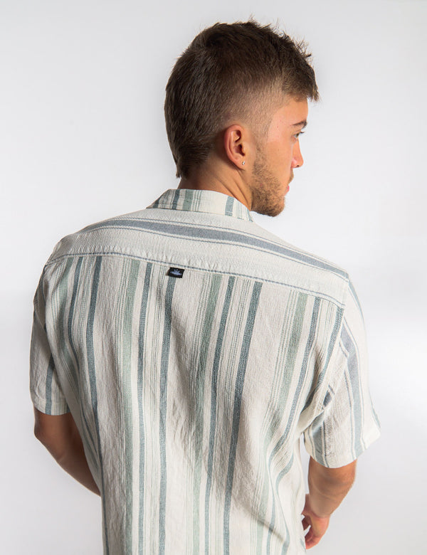 Men’s Surf Line Raw + Green Short-Sleeve Sport Collar Shirt