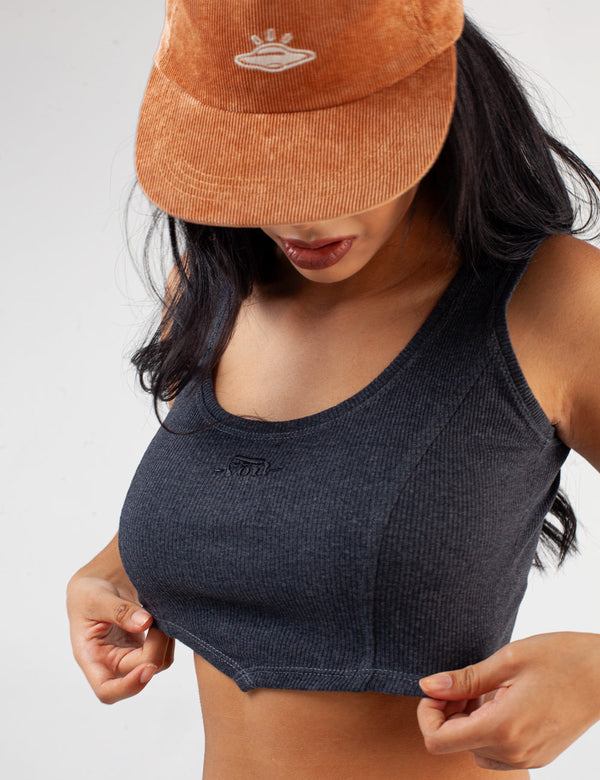 Peaceful Women´s Gray Crop Top