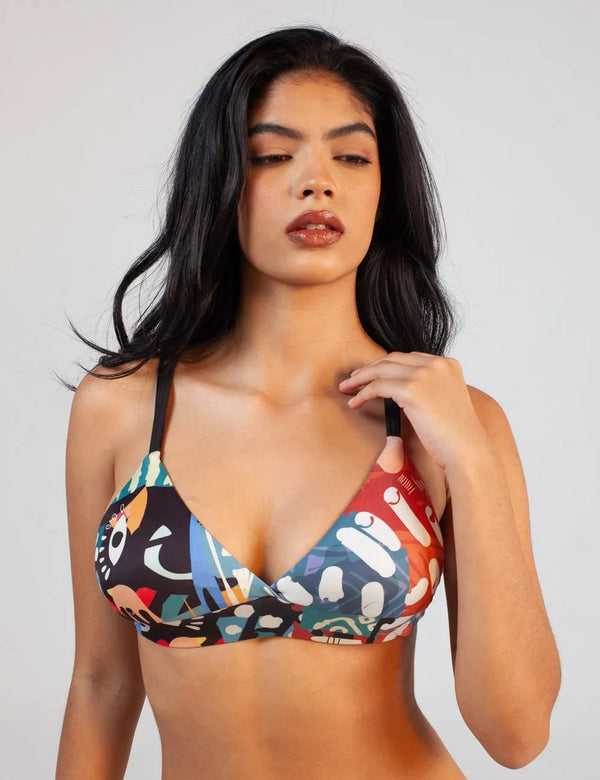 Roots Multicolored Women´s Triangle Bra Top