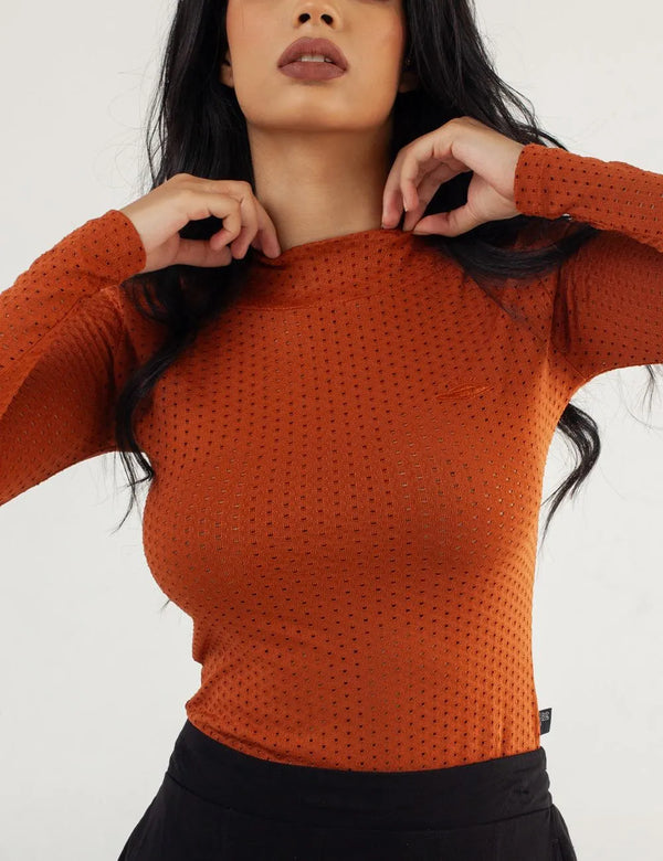 Hole terracotta Long Sleeve Women´s Sweatshirt