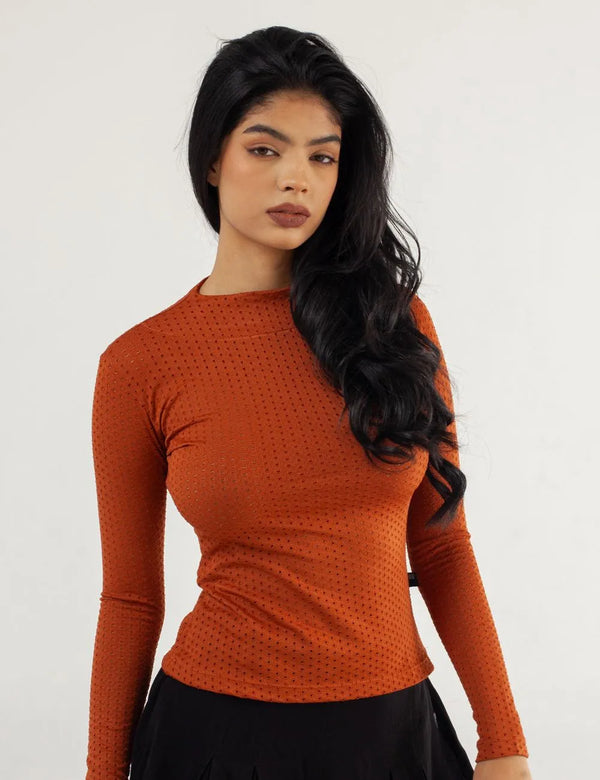 Hole terracotta Long Sleeve Women´s Sweatshirt