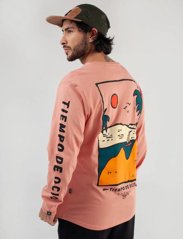 Tiempo de Ocio Men's Regular Fit Salmon Sweatshirt
