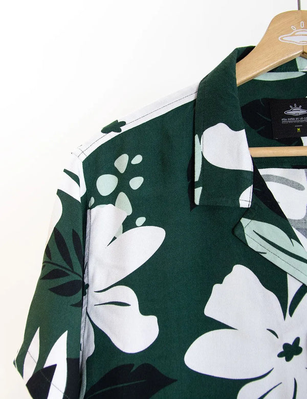 Monstera Men's Jade Green Short Sleeve Sport Collar Shirt