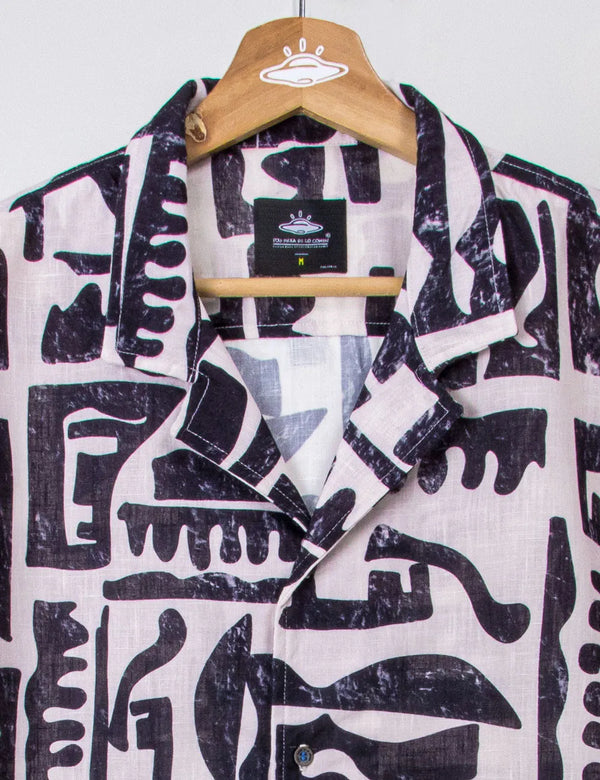 Short Sleeve Sport Collar Shirt Copto Black + Blush Pink Men