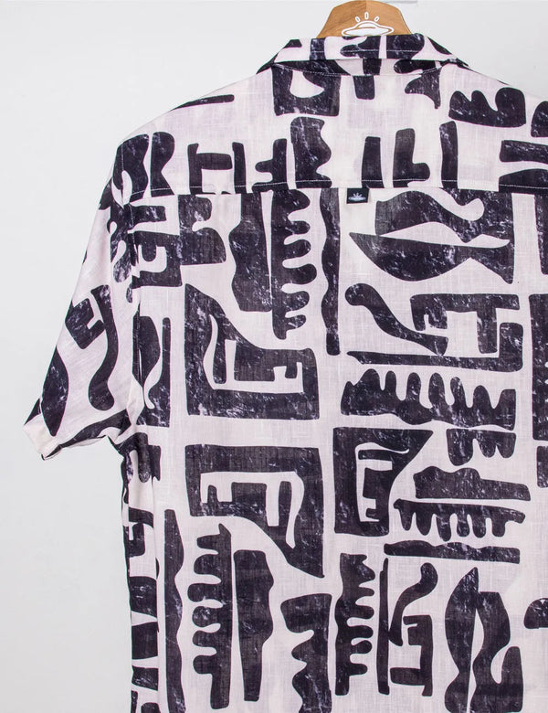 Copto Black + Pale Pink Short Sleeve Sport Collar Unisex Shirt