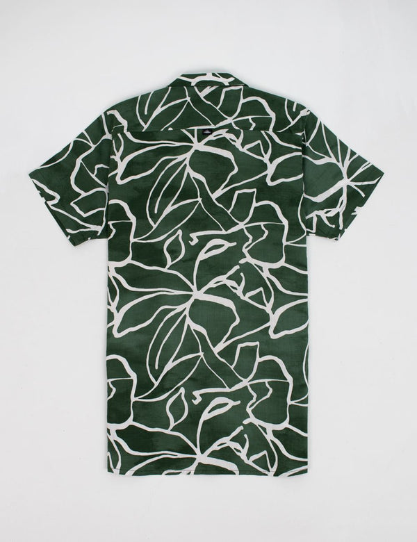 Men’s Plantación Green Short-Sleeve Sport Collar Shirt