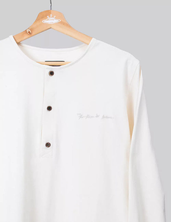 Sage Men's  Ecru Long Sleeve Sport Collar Shirt