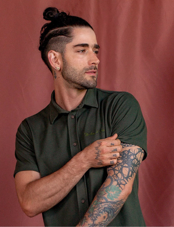 Urano Men Regular fit Green Shirt