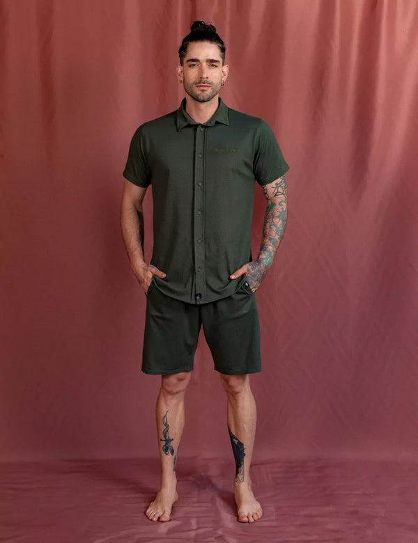 Urano Men Regular fit Green Shirt