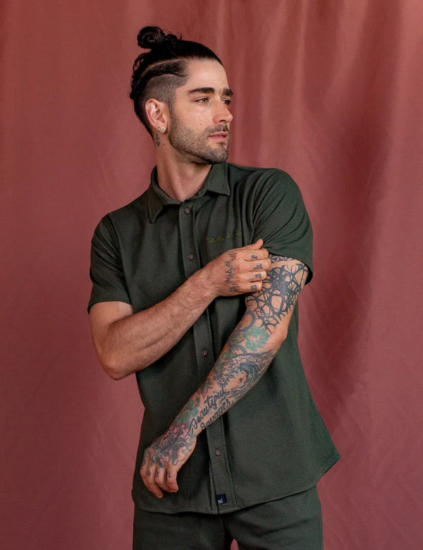 Urano Men Regular fit Green Shirt