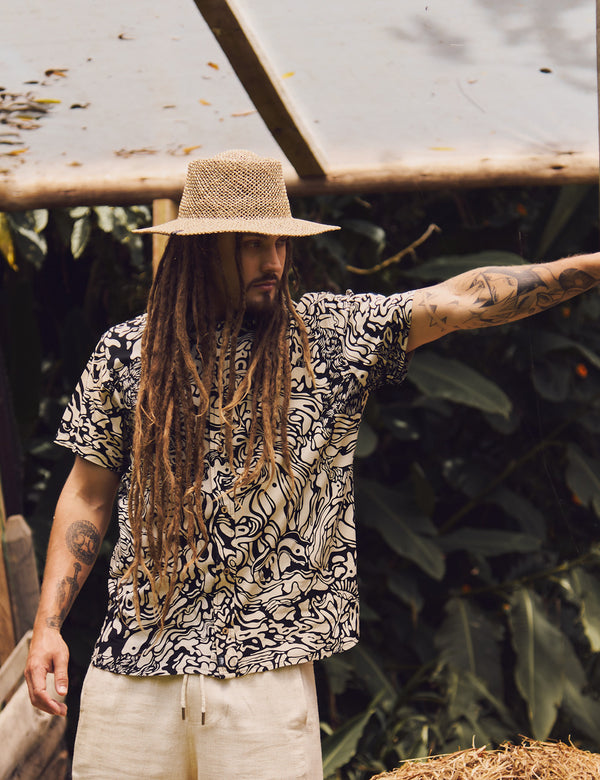 Pareidolia Regular Fit Shirt Black + Ecru Men