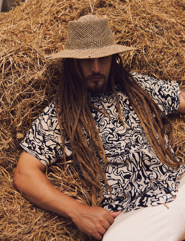 Pareidolia Regular Fit Shirt Black + Ecru Men