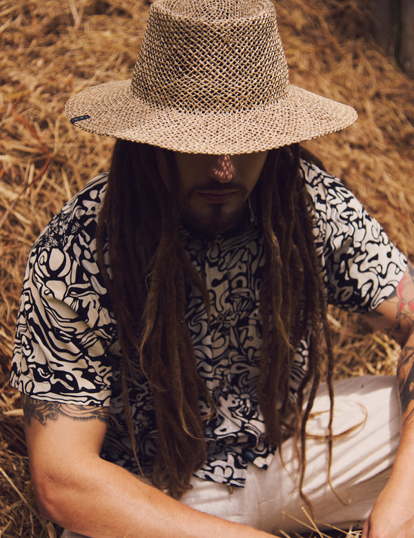 Pareidolia Regular Fit Shirt Black + Ecru Men