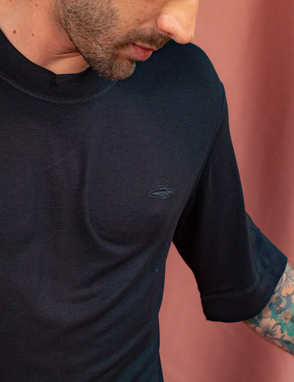 UFO Cropped Unisex Oversize black T-shirt