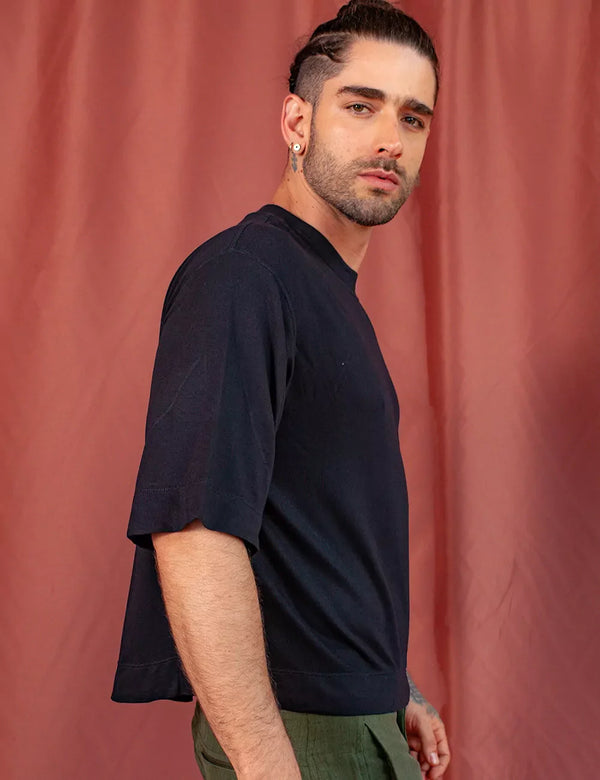 UFO Cropped Unisex Oversize black T-shirt