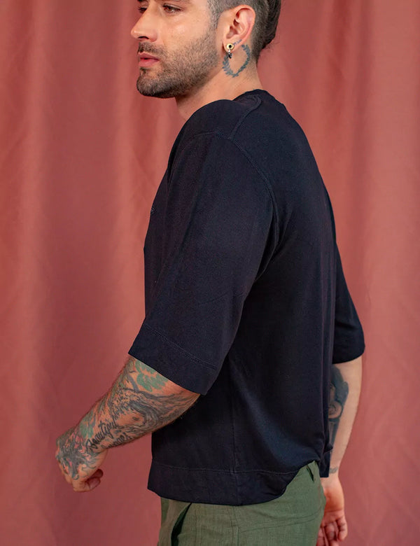 UFO Cropped Unisex Oversize black T-shirt