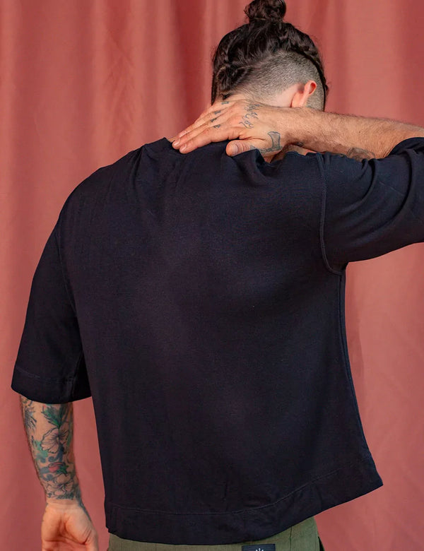 UFO Cropped Unisex Oversize black T-shirt