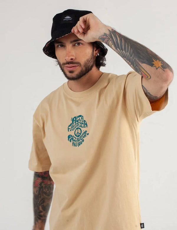 High Frequency Men's Oversized Sand T-Shirt