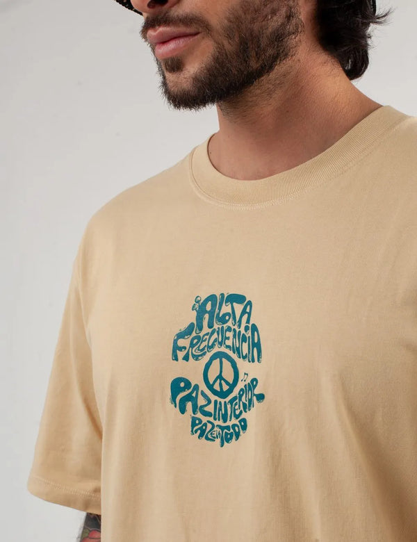 High Frequency Men's Oversized Sand T-Shirt