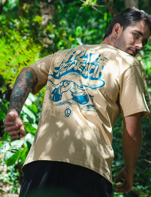 High Frequency Men's Oversized Sand T-Shirt