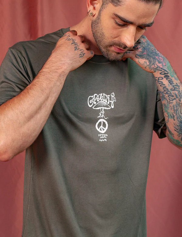 Growth Unisex Oversize Military Green T-Shirt