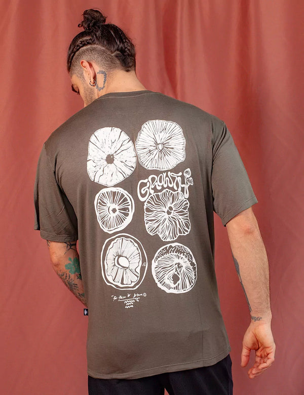 Growth Unisex Oversize Military Green T-Shirt