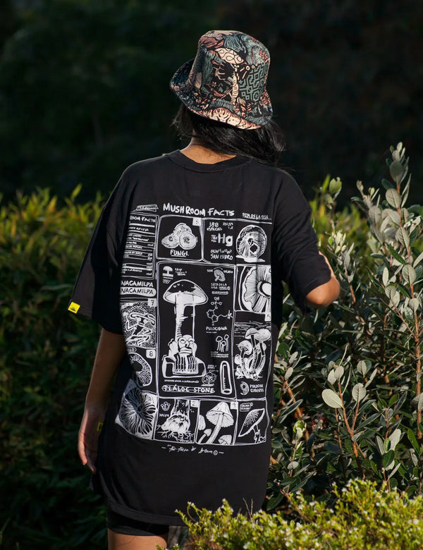 MushRoom Facts black Oversize Unisex T-Shirt