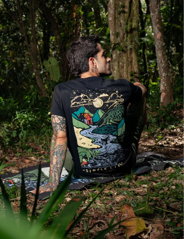 Mountain Life Regular fit black Unisex t-shirt