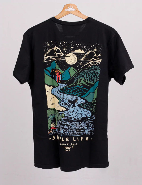 Mountain Life Regular fit black Unisex t-shirt