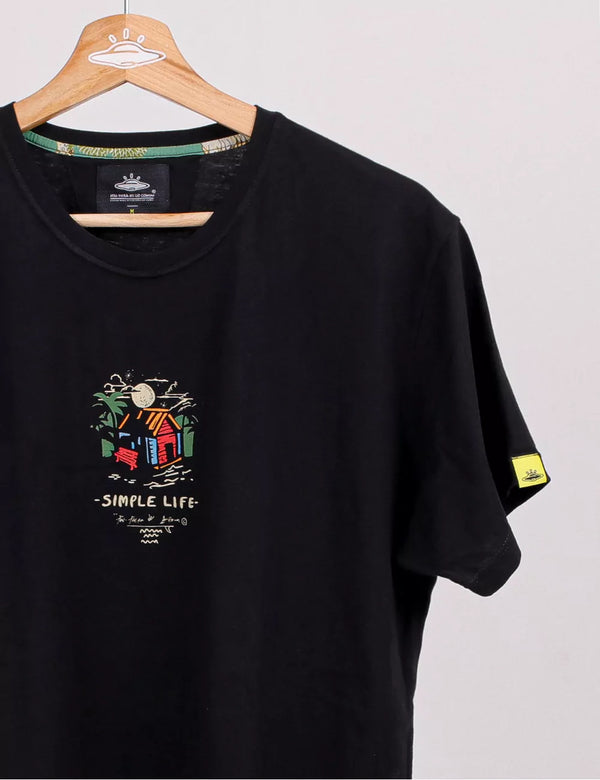 Mountain Life Regular fit black Unisex t-shirt