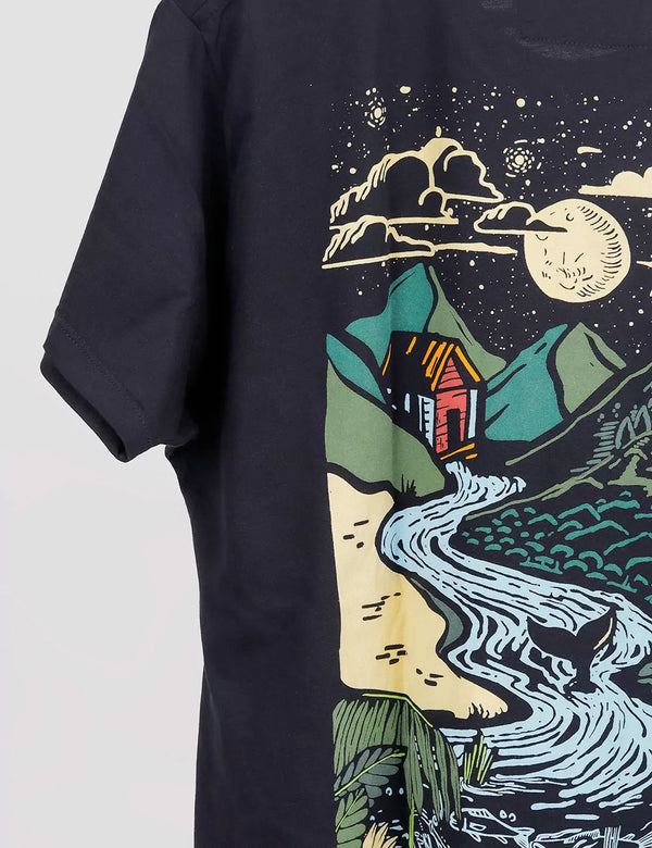 Mountain Life Regular fit black Unisex t-shirt