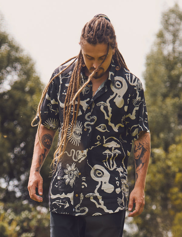 Regular Fit Chacras Shirt Black + Ecru Men