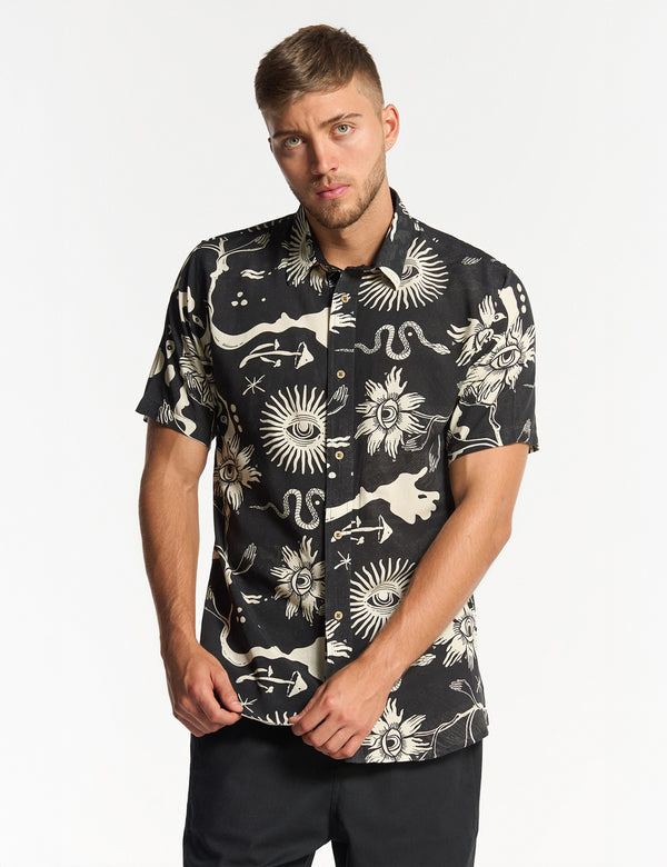 Regular Fit Chacras Shirt Black + Ecru Men