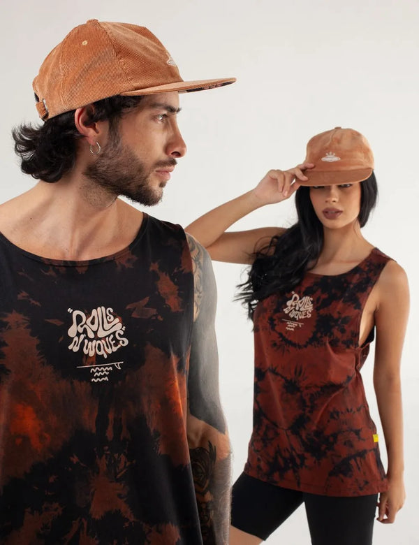 Oversize Tank Top Rolls N Waves black Unisex