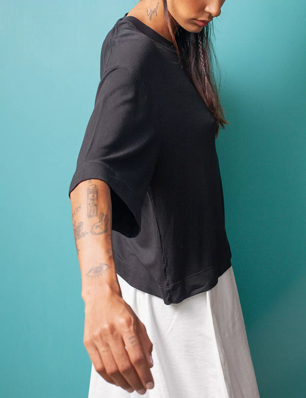 UFO black Cropped Oversize Unisex T-shirt