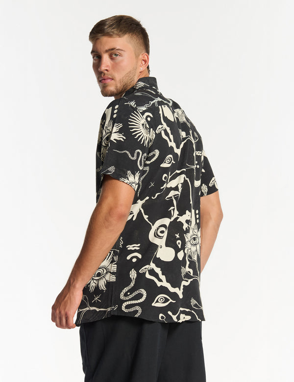 Regular Fit Chacras Shirt Black + Ecru Men