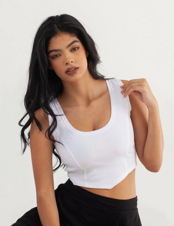 Sepiolita Women´s white Crop Top